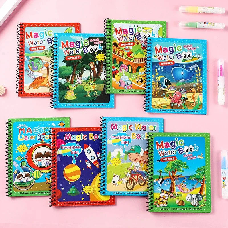 Reusable Magic WATER Book + Doodle pen. Use Unlimited - Free Delivery