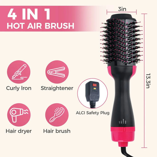 4-in-1 Hot Air Hair Dryer | Styler, Volumizer, Curler & Straightener