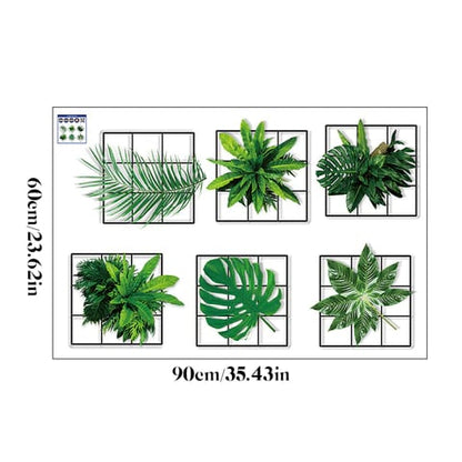 3D Green Plant Wall Sticker | Removable & Waterproof Home Decor