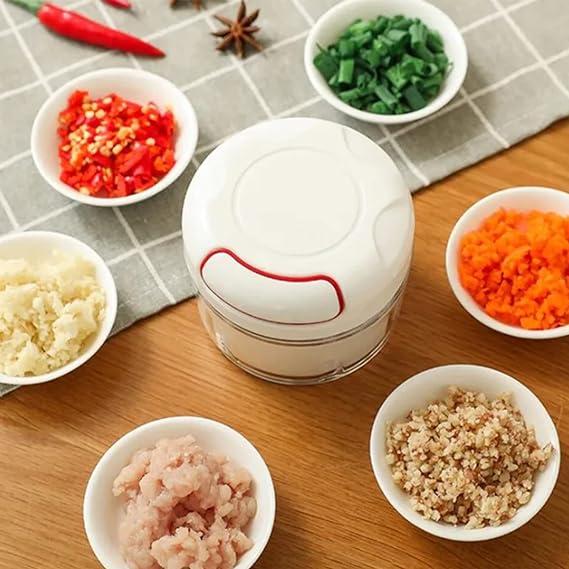 Mini Hand-Power Food Chopper - Chop Meat, Vegetables, Nuts and Garlic