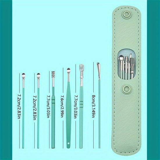 6-Pcs Ear Wax Removal Kit | Safe & Reusable Ear Cleaning Tool Set for Kids & Adults