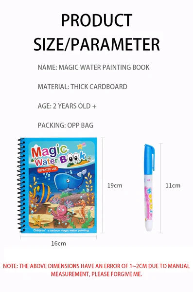 Reusable Magic WATER Book + Doodle pen. Use Unlimited - Free Delivery