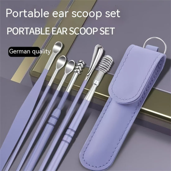 6-Pcs Ear Wax Removal Kit | Safe & Reusable Ear Cleaning Tool Set for Kids & Adults