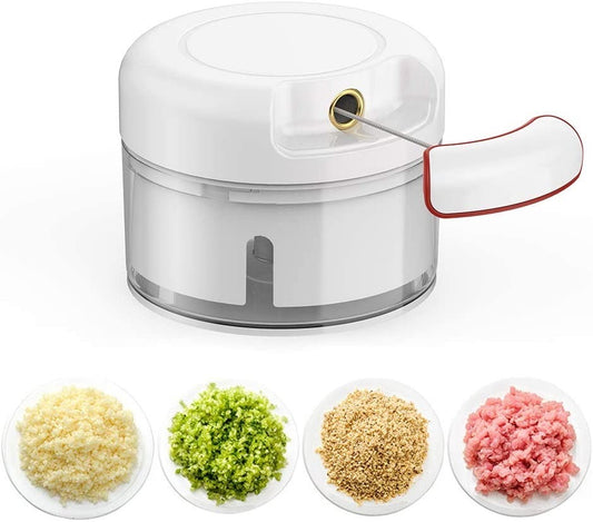 Mini Hand-Power Food Chopper - Chop Meat, Vegetables, Nuts and Garlic