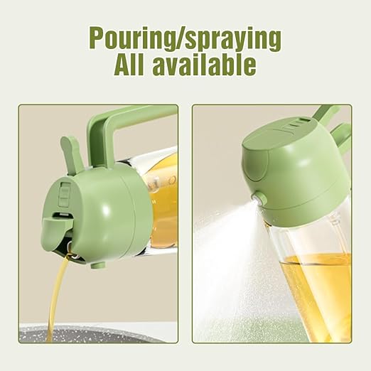 2 In 1 Glass Oil Sprayer And Dispenser, Sprayable And Pourable Oil Bottle 500 Ml