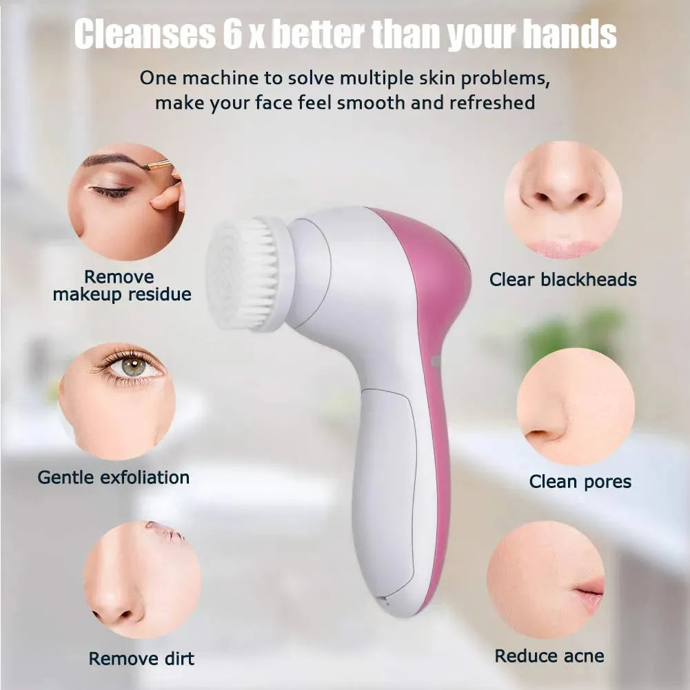 7-in-1 Facial Massager & Cleanser | Blackhead Remover & Deep Skin Cleansing Tool