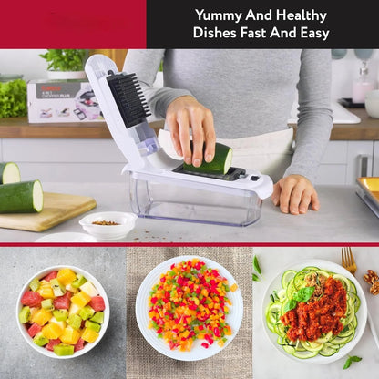 Multifunctional Vegetable Chopper Pro | 12-in-1 Slicer, Cutter & Grater - Free Delivery