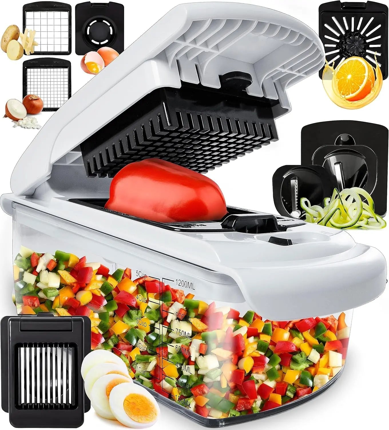 Multifunctional Vegetable Chopper Pro | 12-in-1 Slicer, Cutter & Grater - Free Delivery