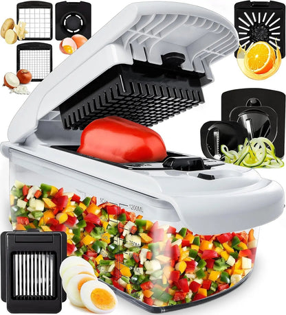 Multifunctional Vegetable Chopper Pro | 12-in-1 Slicer, Cutter & Grater - Free Delivery