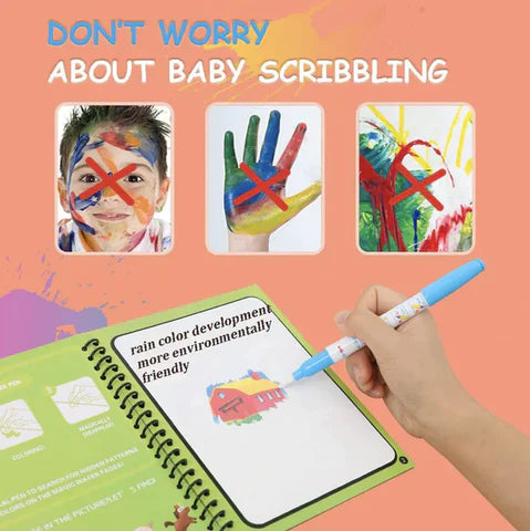 Reusable Magic WATER Book + Doodle pen. Use Unlimited - Free Delivery