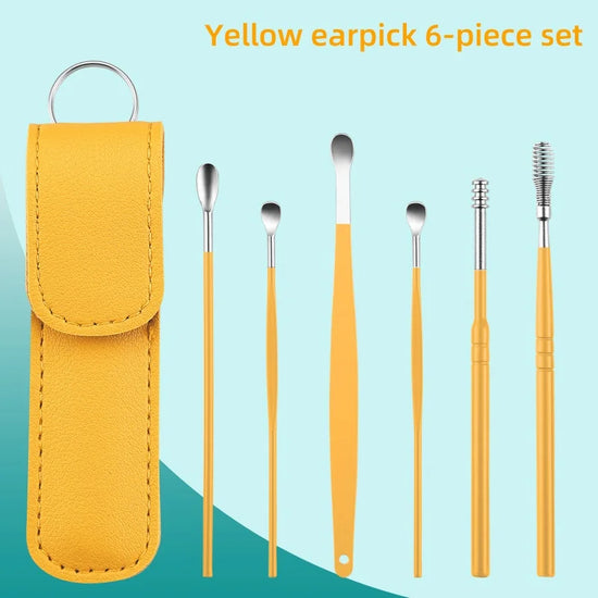 6-Pcs Ear Wax Removal Kit | Safe & Reusable Ear Cleaning Tool Set for Kids & Adults