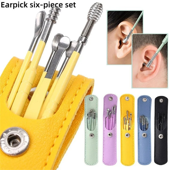 6-Pcs Ear Wax Removal Kit | Safe & Reusable Ear Cleaning Tool Set for Kids & Adults